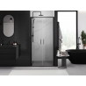 Mexen Exo-B Duo double hinged shower door 70 cm, transparent, black - 814-070-000-70-00