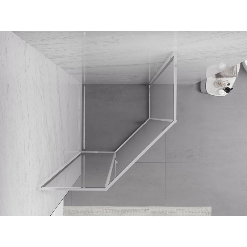 Mexen Exo-R pentagonal hinged shower enclosure 80 x 80 cm, transparent, chrome - 812-080-080-01-00