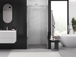 Mexen Exo 65 cm Hinged Shower Door, Transparent, Chrome - 817-065-000-01-00