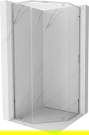 Mexen Exo pentagonal shower cabin with hinged door 100 x 100 cm, transparent, chrome - 812-100-100-01-00