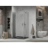Mexen Lima folding shower cabin 100 x 90 cm, transparent, chrome + Flat tray, black - 856-100-090-01-00-4070