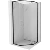Mexen Exo Pentagonal Shower Enclosure, Hinged 80 x 80 cm, Transparent, Black - 812-080-080-70-00