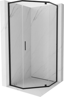 Mexen Exo-R pentagonal hinged shower enclosure 80 x 80 cm, transparent, black - 812-080-080-70-00