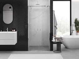 Mexen Exo double swing shower doors 80 cm, transparent, chrome - 8182-080-000-01-00