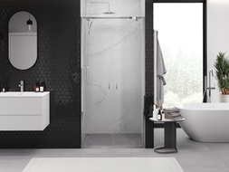 Mexen Exo-BR Duo double hinged shower door 100 cm, transparent, chrome - 8182-100-000-01-00