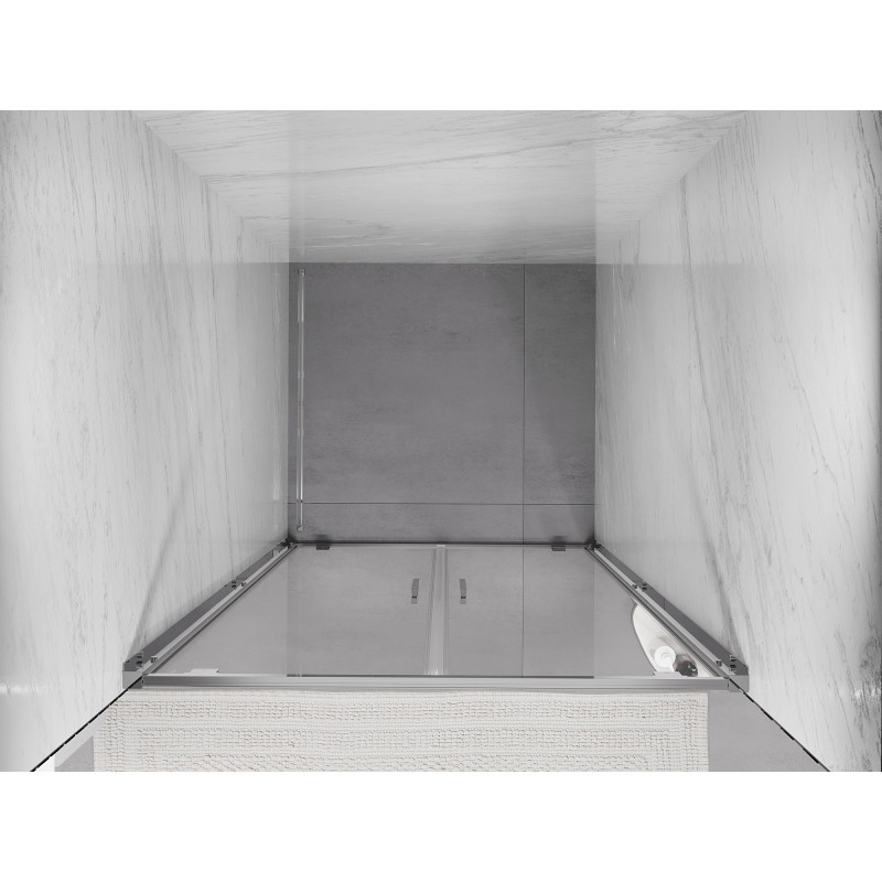 Mexen Exo-BR Duo double hinged shower door 100 cm, transparent, chrome - 8182-100-000-01-00