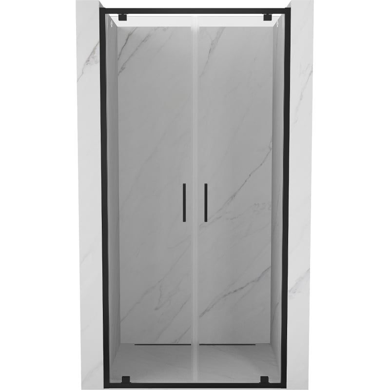 Mexen Exo double hinged shower door 70 cm, transparent, black - 8182-070-000-70-00