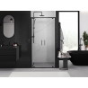 Mexen Exo-BR Duo double hinged shower door 70 cm, transparent, black - 8182-070-000-70-00