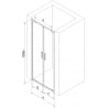 Mexen Exo double swing shower doors 80 cm, transparent, black - 8182-080-000-70-00
