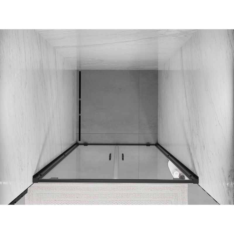 Mexen Exo double swing shower doors 80 cm, transparent, black - 8182-080-000-70-00
