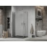 Mexen Lima folding shower cabin 120 x 90 cm, transparent, chrome + Flat shower tray, black - 856-120-090-01-00-4070