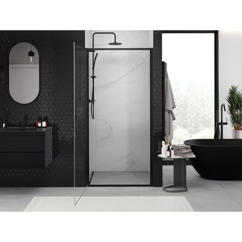Mexen Exo Shower Door, Hinged 65 cm, Transparent, Black - 817-065-000-70-00