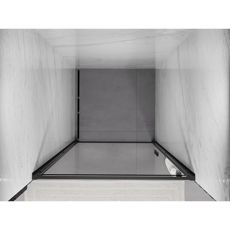 Mexen Exo pivot shower door 75 cm, transparent, black - 817-075-000-70-00