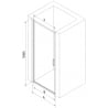 Mexen Exo 80 cm Hinged Shower Door, Transparent, Black - 817-080-000-70-00