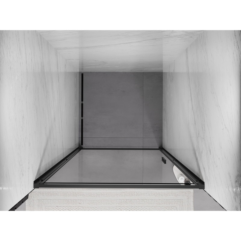 Mexen Exo-B pivot shower door 80 cm, transparent, black - 817-080-000-70-00