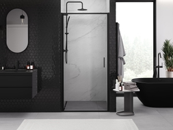 Mexen Exo-B 85 cm Pivot Shower Door, Transparent, Black - 817-085-000-70-00