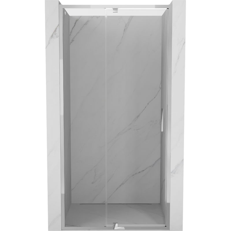 Mexen Exo 125 cm Hinged Shower Door, Transparent, Chrome - 819-125-000-01-00