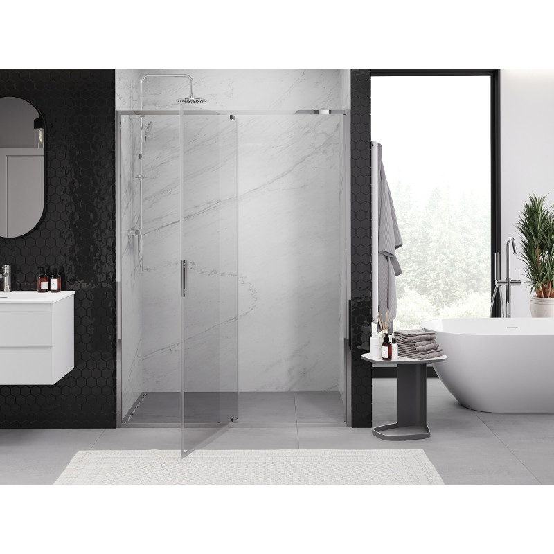 Mexen Exo-R swing shower door 140 cm, transparent, chrome - 819-140-000-01-00