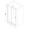 Mexen Exo 155 cm Hinged Shower Door, Transparent, Chrome - 819-155-000-01-00