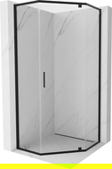 Mexen Exo pentagonal hinged shower cabin 90 x 90 cm, transparent, black - 812-090-090-70-00