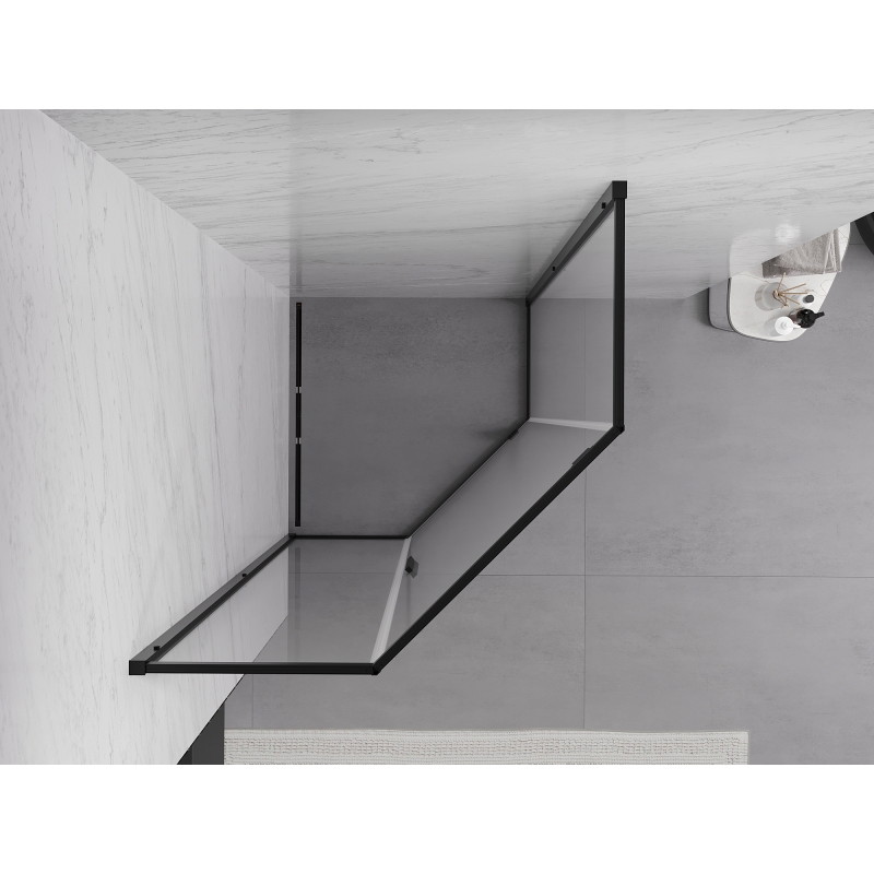 Mexen Exo-R pentagonal shower enclosure with hinged doors 90 x 90 cm, transparent, black - 812-090-090-70-00