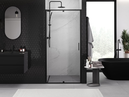 Mexen Exo-R swing shower doors 95 cm, transparent, black - 819-095-000-70-00