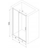 Mexen Exo-R 90 cm Hinged Shower Door, Transparent, Black - 819-090-000-70-00