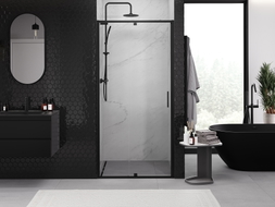 Mexen Exo-R swing shower door 115 cm, transparent, black - 819-115-000-70-00
