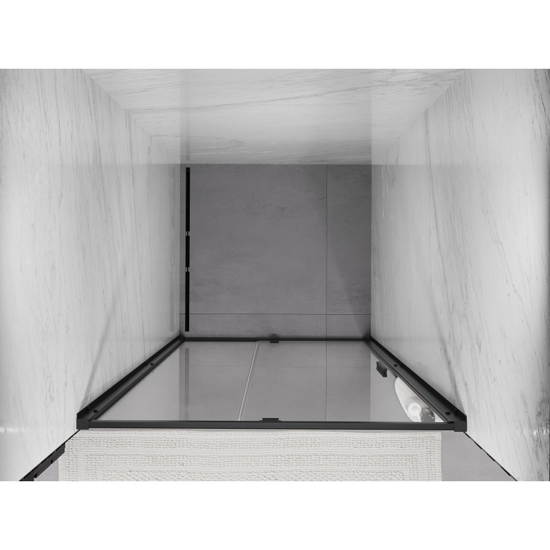 Mexen Exo-R swing shower door 115 cm, transparent, black - 819-115-000-70-00