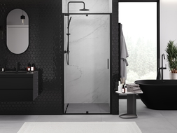 Mexen Exo hinged shower door 100 cm, transparent, black - 819-100-000-70-00