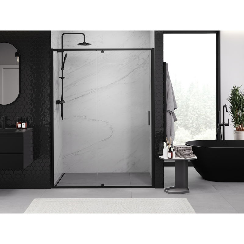 Mexen Exo shower door pivot 130 cm, transparent, black - 819-130-000-70-00