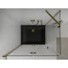 Mexen Lima 80 x 100 cm Folding Shower Enclosure, Transparent, Gold + Flat Tray, Black - 856-080-100-50-00-4070G