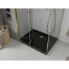 Mexen Lima 80 x 100 cm Folding Shower Enclosure, Transparent, Gold + Flat Tray, Black - 856-080-100-50-00-4070G