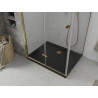 Mexen Lima folding shower cabin 80 x 100 cm, transparent, gold + Flat tray, black - 856-080-100-50-00-4070G