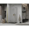Mexen Lima folding shower cabin 80 x 100 cm, transparent, gold + Flat tray, black - 856-080-100-50-00-4070G