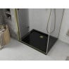 Mexen Lima 80 x 100 cm Folding Shower Enclosure, Transparent, Gold + Flat Tray, Black - 856-080-100-50-00-4070G