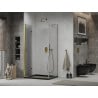 Mexen Lima folding shower cabin 80 x 100 cm, transparent, gold + Flat tray, black - 856-080-100-50-00-4070G