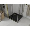 Mexen Lima folding shower cabin 80 x 80 cm, transparent, gold + Flat shower tray, black - 856-080-080-50-00-4070G