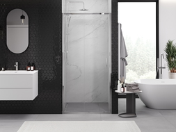 Mexen Exo sliding shower doors 125 cm, transparent, chrome - 8151-125-000-01-00