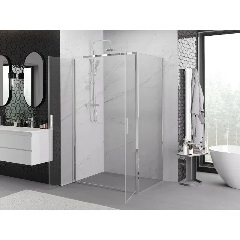 Mexen Exo Shower Cabin Pivot Door 70 x 75 cm, Transparent, Chrome - 814-070-075-01-00