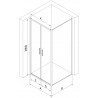 Mexen Exo-B Duo hinged shower enclosure 70 x 75 cm, transparent, chrome - 814-070-075-01-00