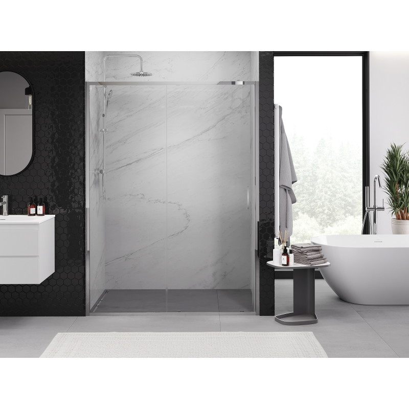 Mexen Exo-S sliding shower door 155 cm, transparent, chrome - 8151-155-000-01-00