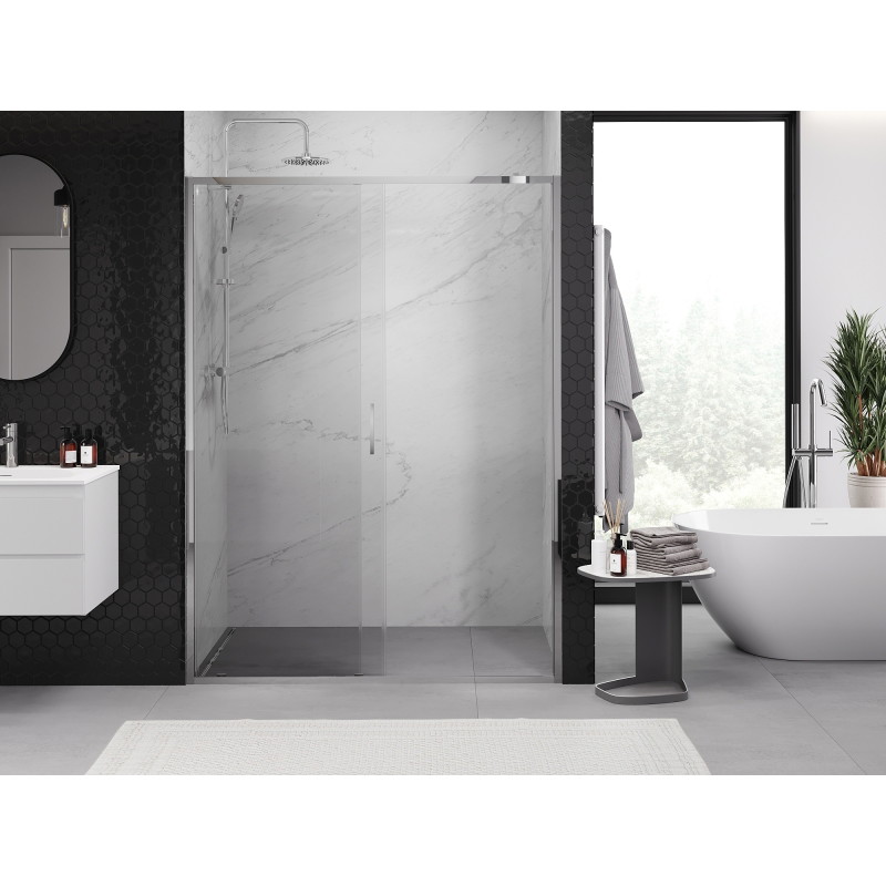 Mexen Exo-S sliding shower door 155 cm, transparent, chrome - 8151-155-000-01-00