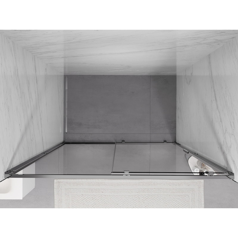 Mexen Exo-S sliding shower door 155 cm, transparent, chrome - 8151-155-000-01-00