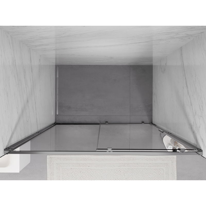 Mexen Exo sliding shower door 155 cm, transparent, chrome - 8151-155-000-01-00