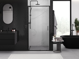 Mexen Exo-S sliding shower door 90 cm, transparent, black - 8151-090-000-70-00