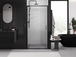 Mexen Exo 100 cm Sliding Shower Door, Transparent, Black - 8151-100-000-70-00
