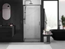 Mexen Exo-S sliding shower doors 100 cm, transparent, black - 8151-100-000-70-00