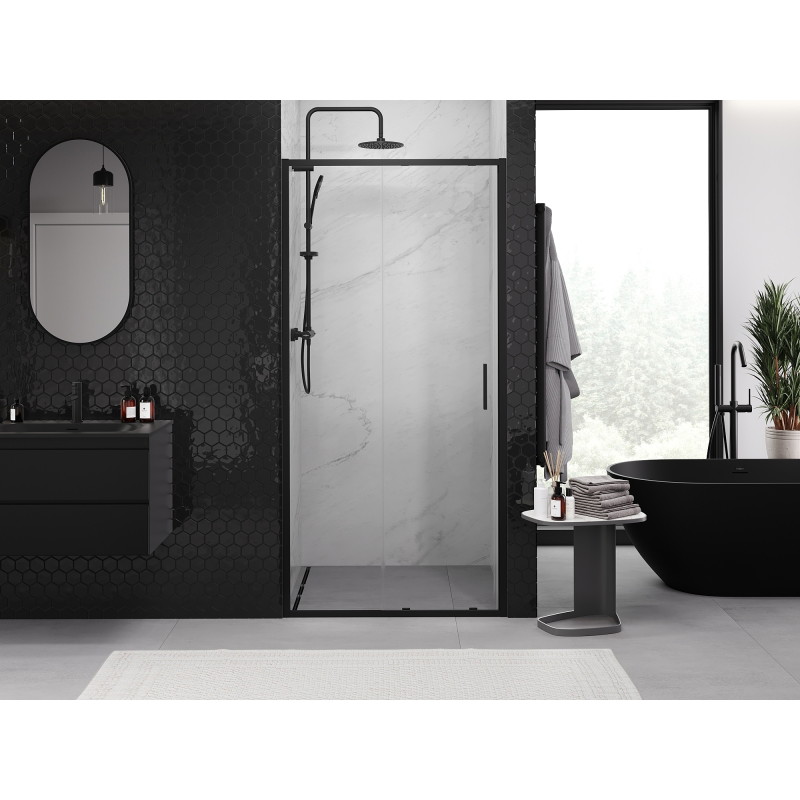 Mexen Exo-S sliding shower door 110 cm, transparent, black - 8151-110-000-70-00