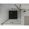 Mexen Lima folding shower cabin 90 x 90 cm, transparent, gold + Flat black shower tray - 856-090-090-50-00-4070G